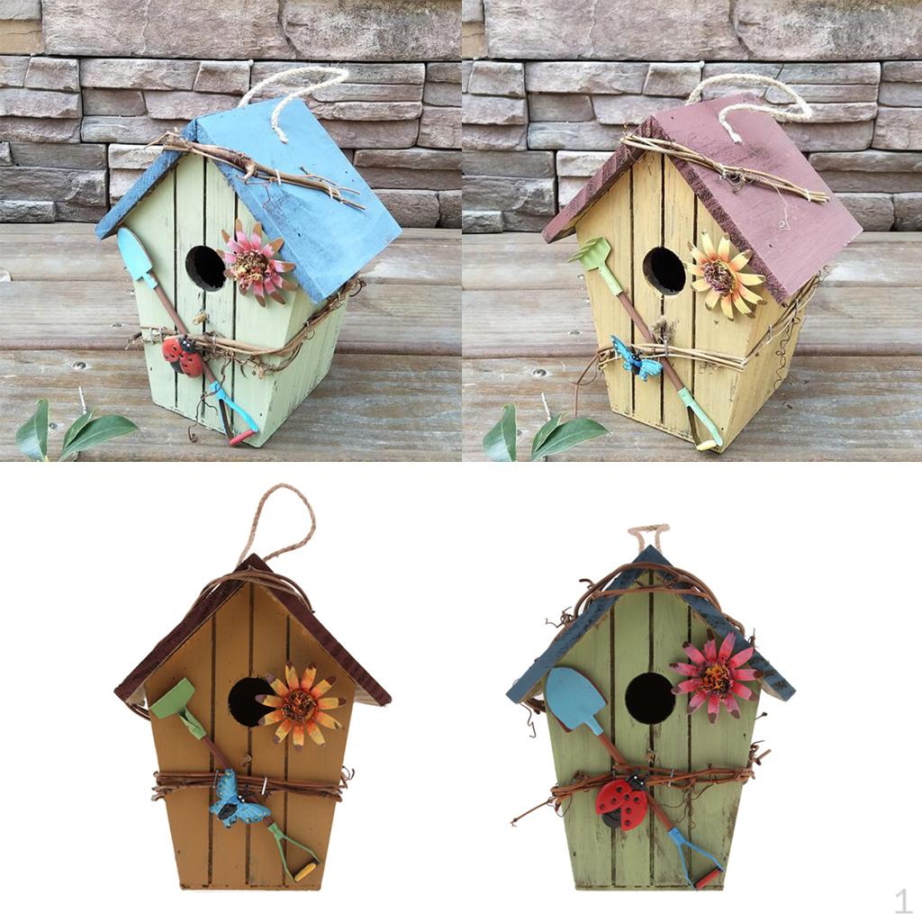 

Набор из 2 деревянных подвесных украшений для птиц, декоративные, для улицы, для крыши