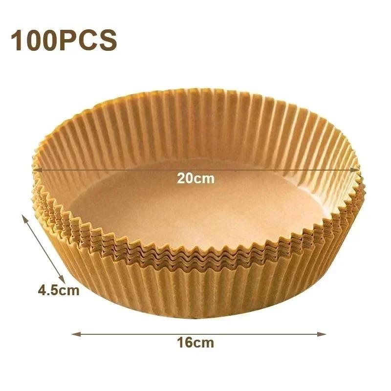 Air Fryer Liners Disposable Airfryer Parchment Paper Non-Stick and Oil Proof Paper Tray Baking Mat Basket Air Fryer Accessories