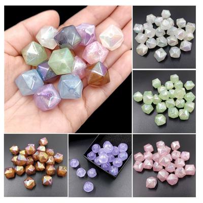 Acryl Würfelperlen Mehrteiliges Perlenmaterial Halskette Ohrring Herstellung 10 Stück Leuchtend DIY Schmuck Feiner Schimmer Mode Accessoires