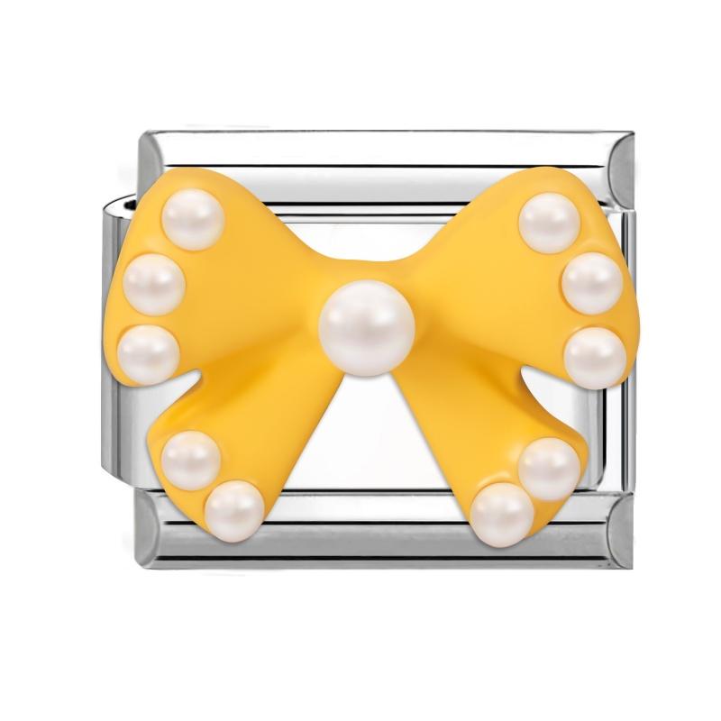 Fashion Colorful Bow Series Charm Bracelet Rose Flower Heart Cherry Y2K Bead Fit 9mm Bracelet Stainless Steel DIY Jewelry Gift