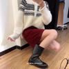 Korean Style Soft Fluffy Fair Isle Knit Cardigan - Women's Autumn/Winter Loose Fit with Rolled Edge