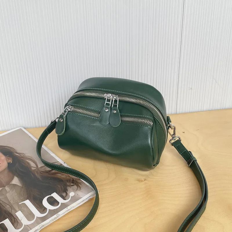 Bolso Mensajero de Cuero Vacuno Retro para Mujer 2024 - Diseño Nicho Versátil con Cuero Suave de Alta Calidad