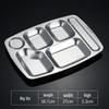 Rectangular 304 Stainless Steel 6-Compartment Lunch Tray