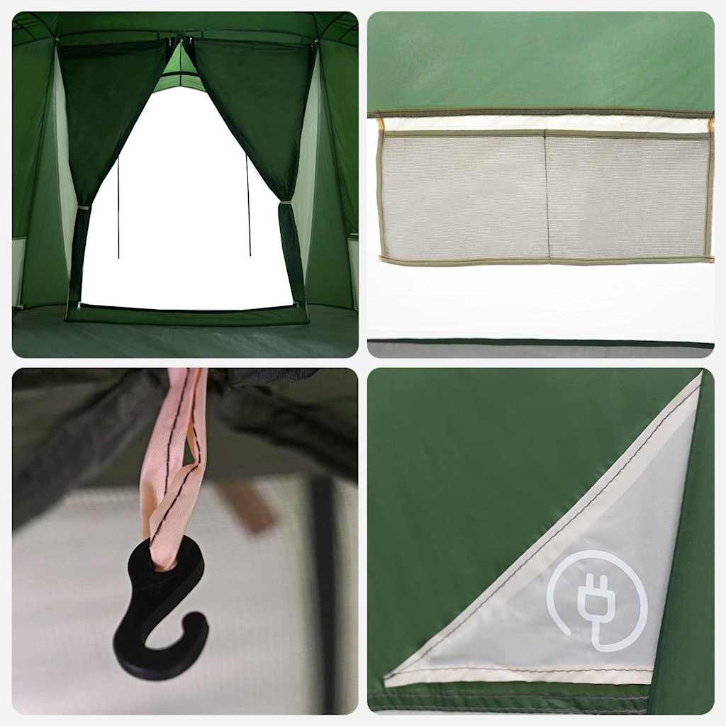 Family Tent with Roof Green and Grey 721 x 335 x 212 cm