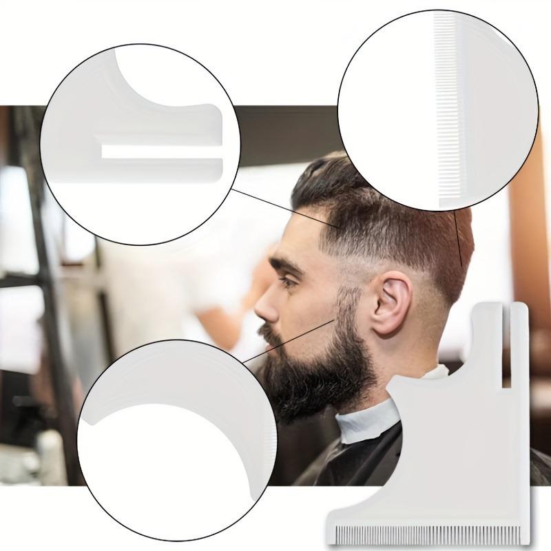 4 Pcs Men's Beard Combs Hair Trimmers Plastic Men Beard Shaping Styling Comb Beauty Tool for Hair Beard Trim Templates Ruler