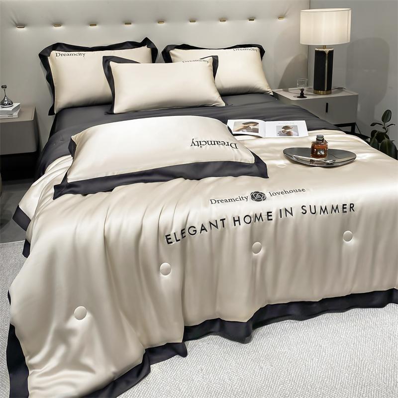 

Простой европейский стиль ледяной шелк летние прохладные одеяла спальня сон кондиционер стеганое покрывало двойной цвет(только одеяло) 200x230cm