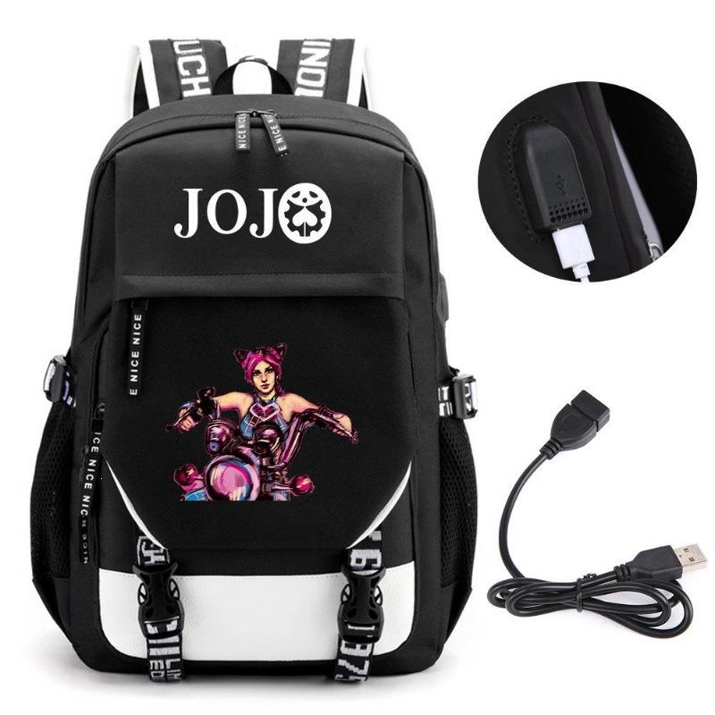 Jojo New Fan Riman Peripheral Printed Backpack Multifunctional Large Capacity Computer Bag Youth School Bag