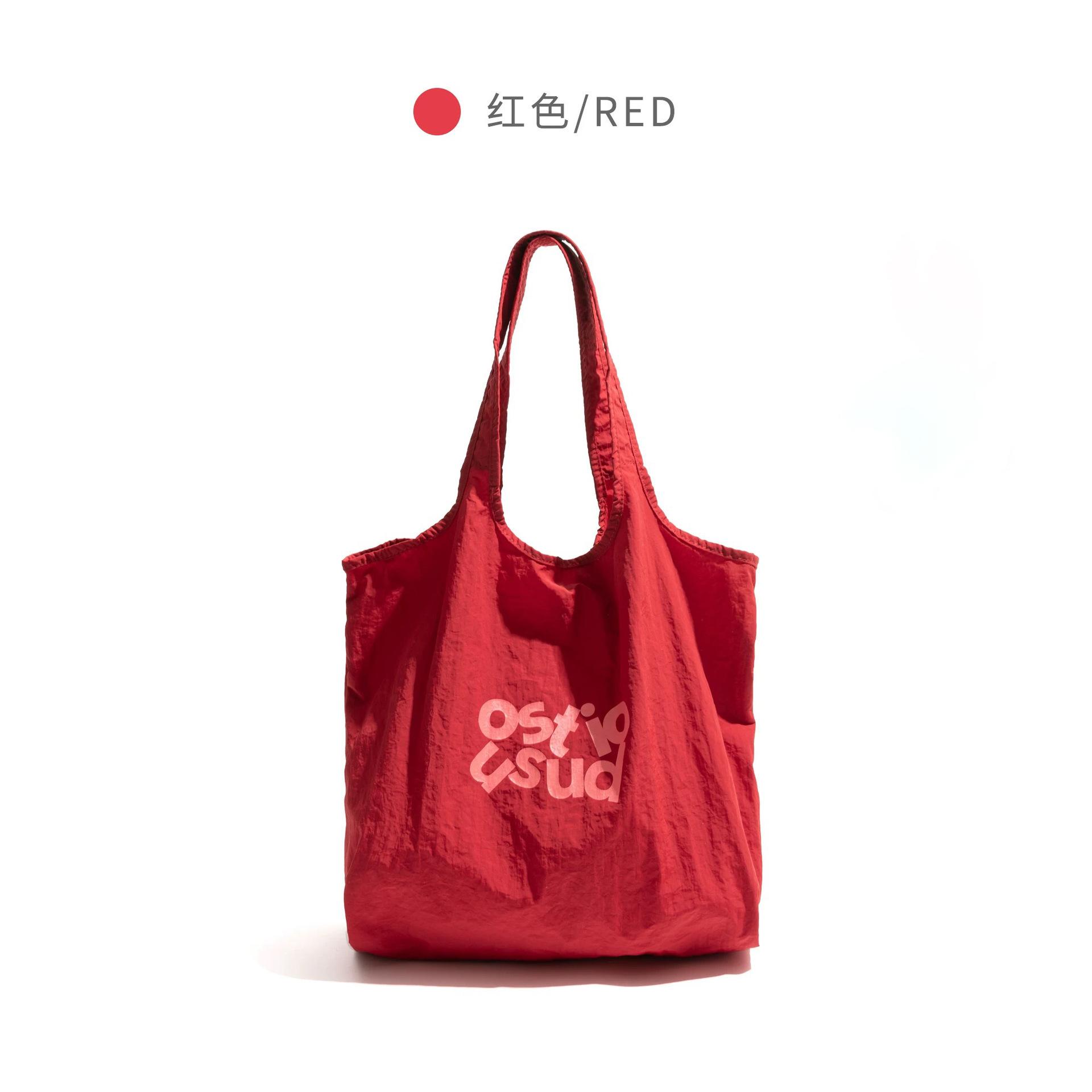 

New simple niche design canvas bag bag class commuting versatile shoulder tote bag красный