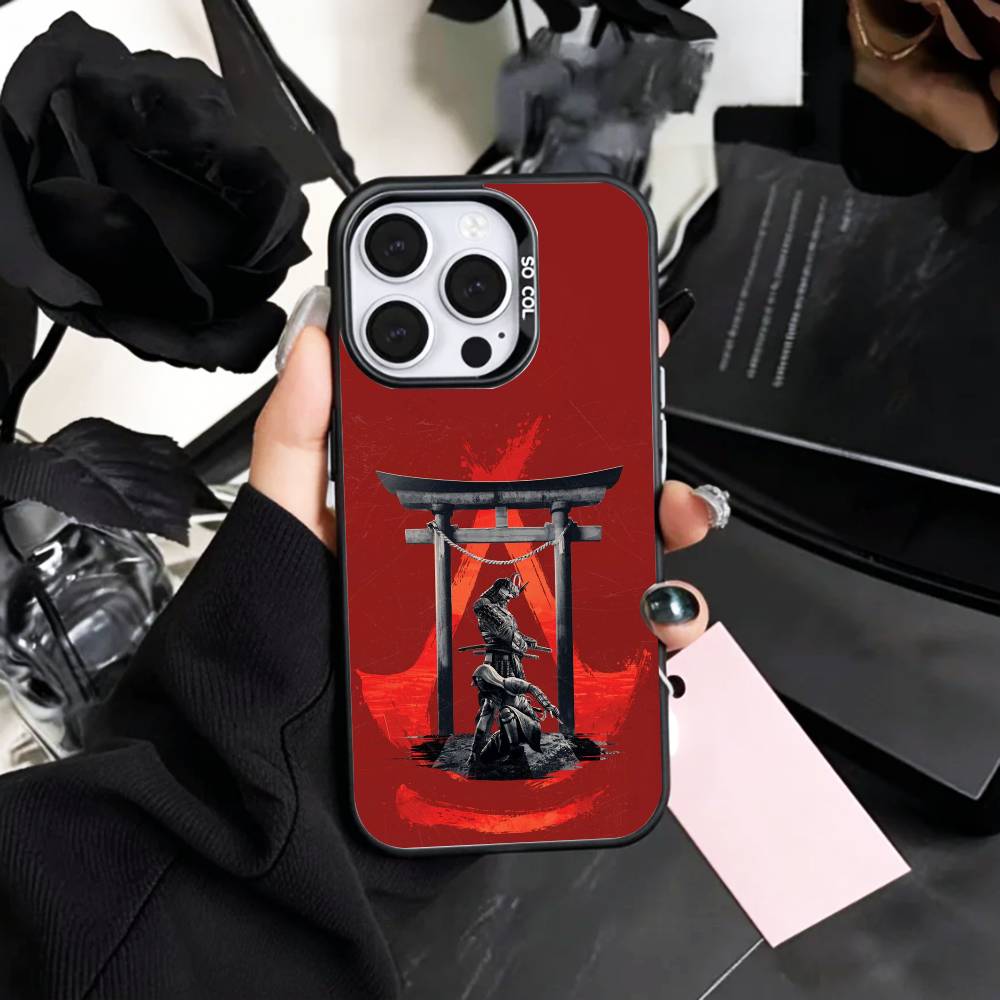 A-Assassins C-Creed S-Shadows Naoe Phone Case For iPhone17,16,15,14,13,12,11 Plus,Pro Max Colored Silver Plated Inside Cover