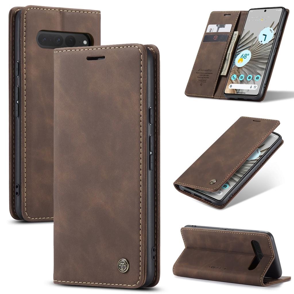 Do Google Pixel 7 Pro 6 Pro Skórzane Etui, CaseMe Retro Portmonetka Luksusowy Magnetyczny Uchwyt na Karty Pokrowiec Portfel na Google Pixel 7 Pro