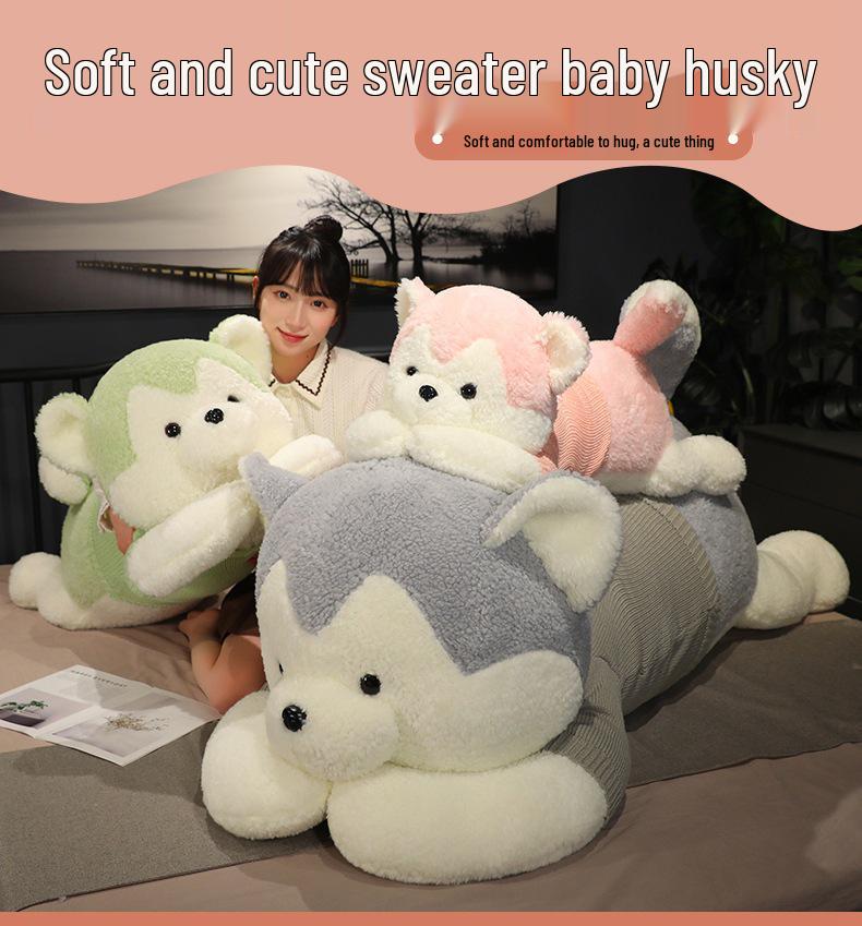 Husky Plush Slouchy Pillow - Super Soft Cute Bedtime Doll