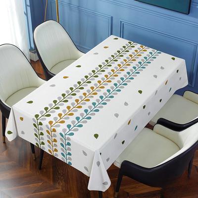 PVC Tischdecke Einfacher Pastoralstil Waschfrei Wasserdicht und Ölbeständig Neuer Chinesischer Stil Hitzebeständige Tischdecke für Dine