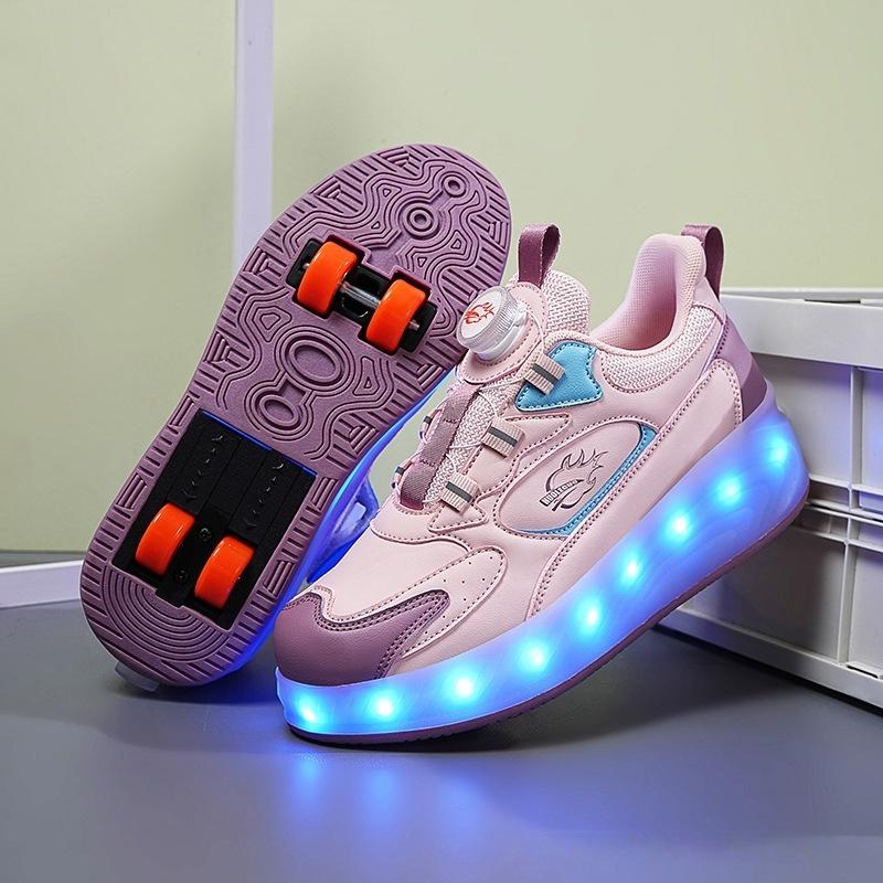 

Cross-border wholesale runaway shoes children s four-wheel invisible adult roller skates boys wheel shoes girls student skates 29