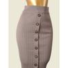 Export Japanese Style Vintage Single-Breasted Knitting Skirt High Waist Slim Looking Bodycon Dress Tight Stretch Split One-Step Skirt