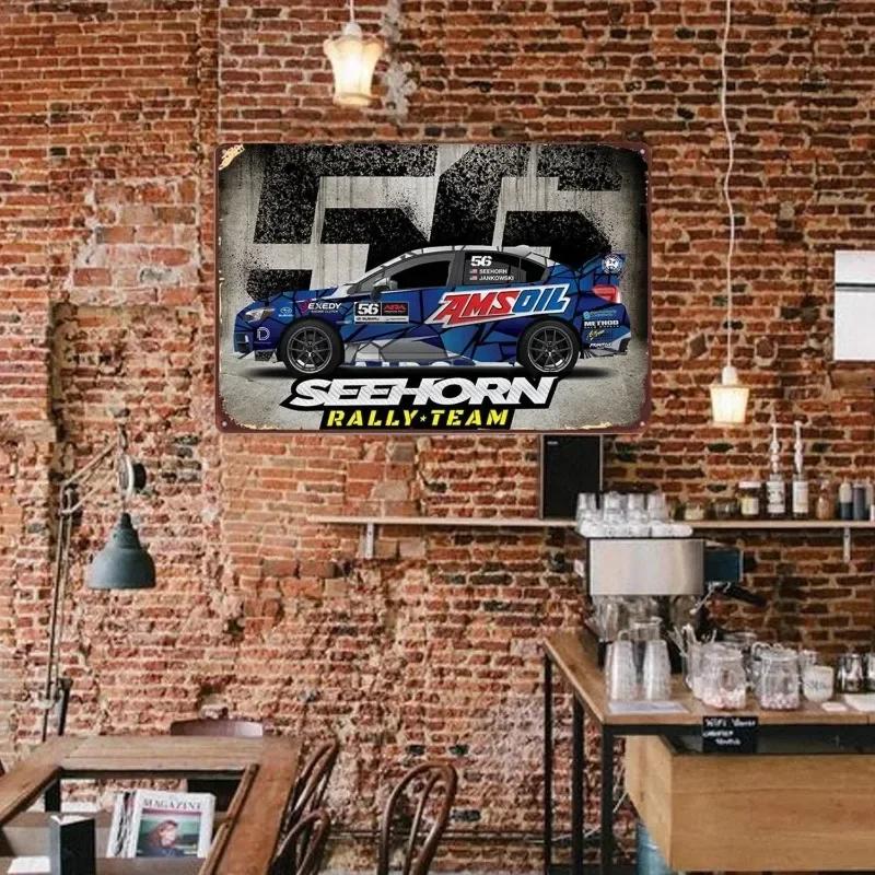 Racing Car 1985 Race Rally Metal Tin Sign Vintage Auto Poster Decorative Wall Plaque Iron Plate Painting Signs Garage Home Decor