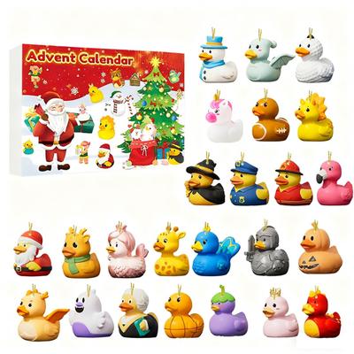 2025 Duck Advent Calendar 24 Days Acrylic Ornaments Christmas Countdown Box
