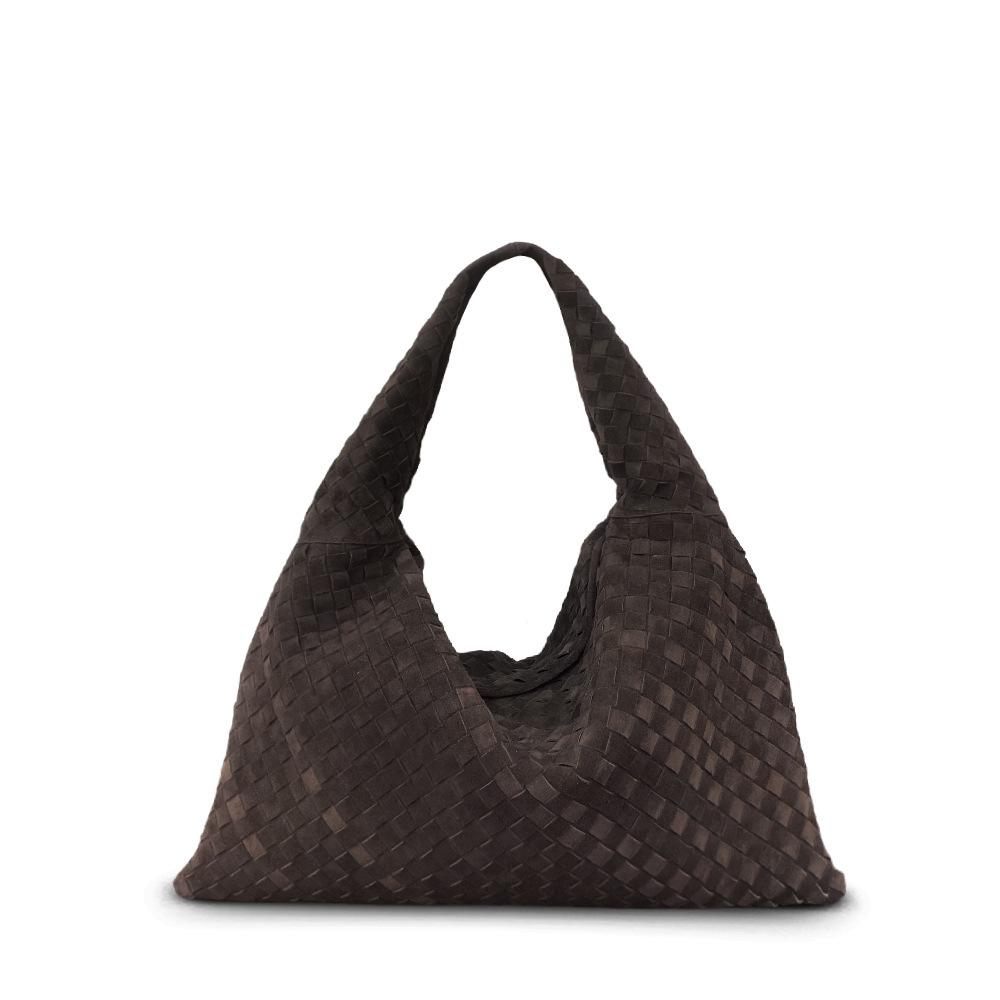 Leather Woven Bag Cross-border New Suede Matte Retro Large-capacity Handbag Lazy Shoulder Armpit Women's Bag