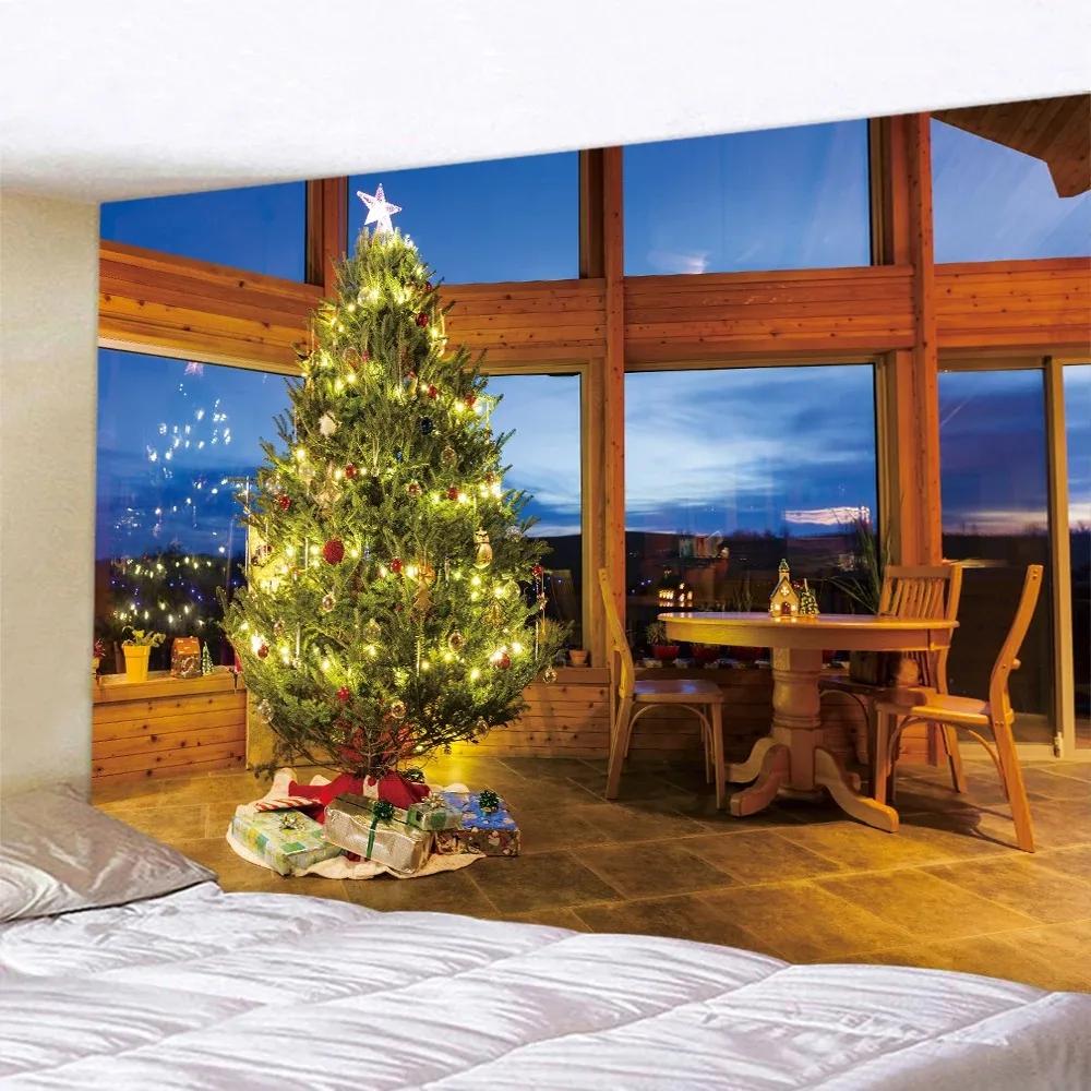 Weihnachtsbaum Dekoration Muster Wohnzimmer Interieur Zuhause Wandteppich