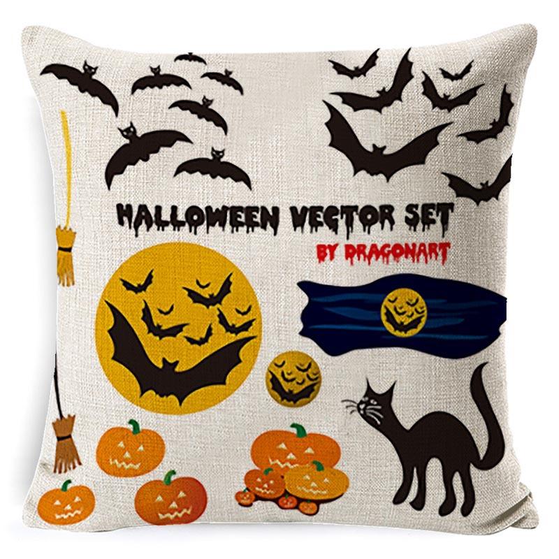 Pillow Case Holiday Party Halloween Horror Bat Office Pillow Case Car Waist Support Cushion Lumbar Pillow
