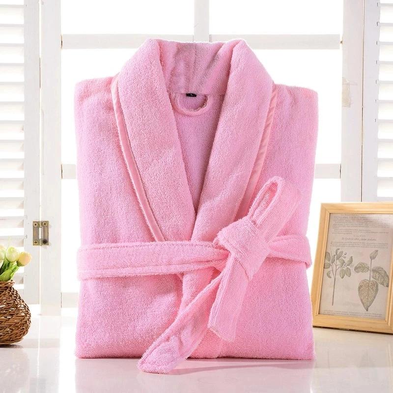 Terry Robe Women 100 Cotton Bathrobe Lovers Brown Robes Men Bathrobe Solid Towel Fleece Long Sleepwear Bridesmaid Robe White