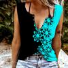 Women Tanks Sexy V Neck Sleeveless Summer Tops Vest 3D Graffiti Flowers Print Cool Lightweight Tops