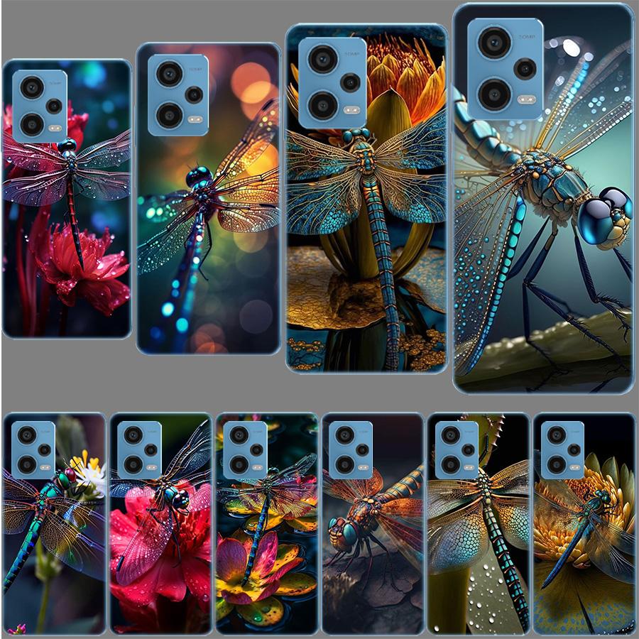 Beautiful Dragonfly Enthusiasts Phone Case For Redmi Note 13 12 14 15 Pro Plus 13R 11 11T 11E 11S 10 Pro 10S 9 9S Cover Cell Cle