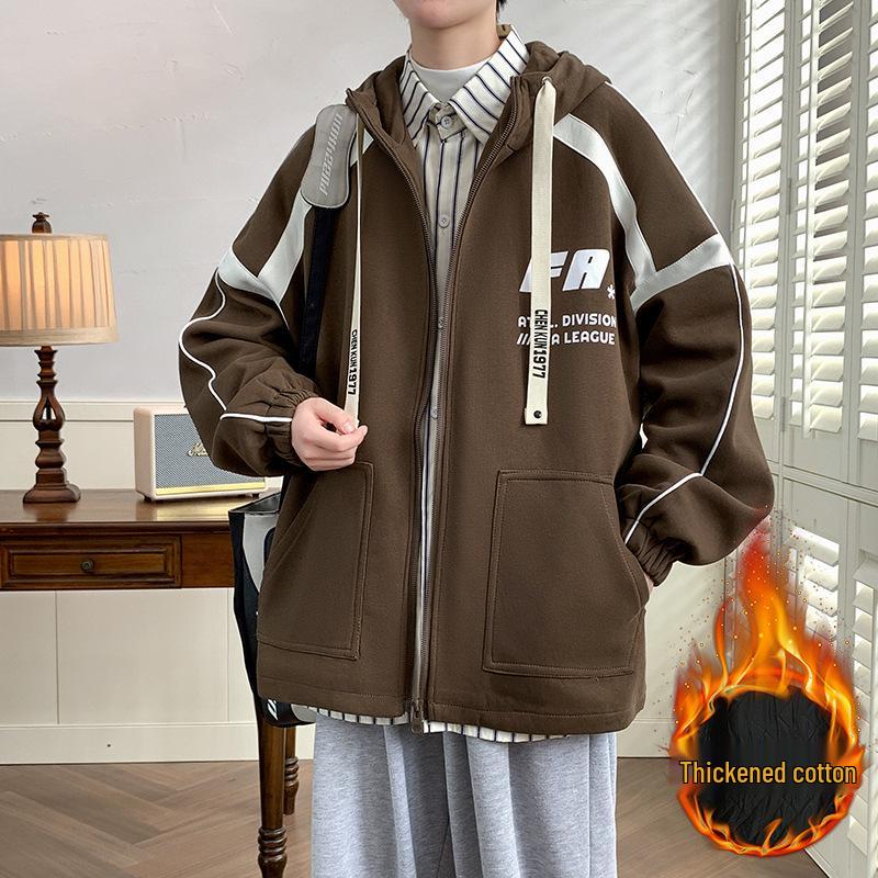 

Осінньо-зимова бейсбольна куртка для хлопчиків-підлітків, віком 12-15 років, суміш бавовни, надзвичайно товста XL (Approx. 55-65 kg)