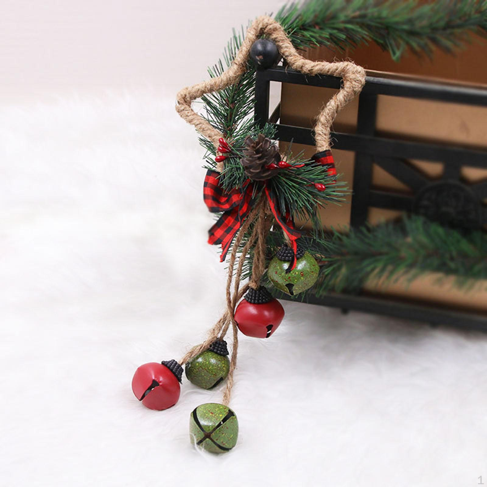 

Рождественский колокольчик, украшение на рождественскую елку, подвесное украшение для деревенской двери, декоративная подвеска для вечеринки в отеле Length 32 cm_1x