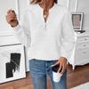 Autumn Winter Solid Color Casual Fashion Zipper Sweatshirt Women Simple All-match Bottomed Pullover Top