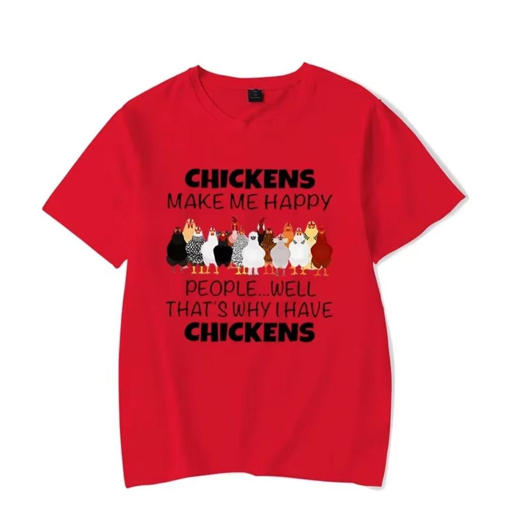 Men's T-shirt Chickens Make Me Happy People Well That's Why I Have Chickens Cartoon T Shirt Graphic Oversized Men Women Tshirt