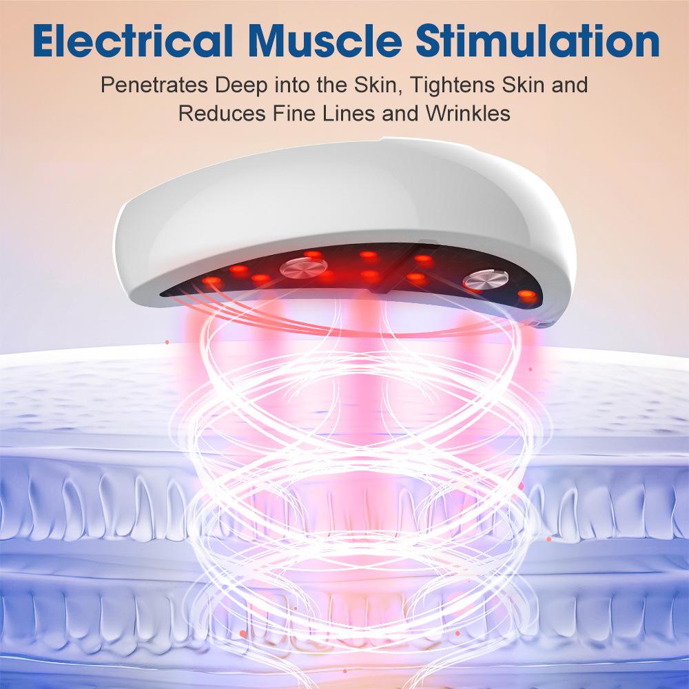 Eye Massager Red Light Hot Compress EMS Microcurrent Eye Instrument Lightens Dark Circles and Relieves Eye Fatigue