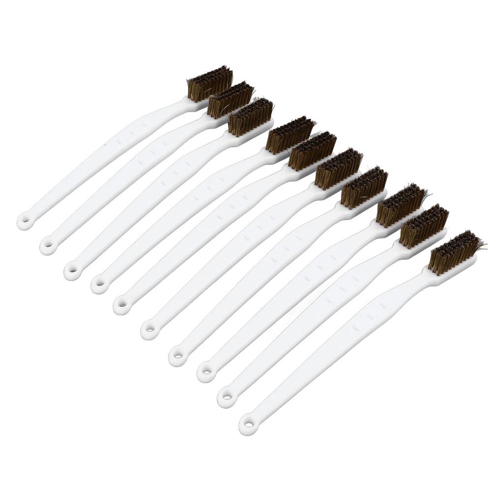 Brass Brush Set Prevent Slip Curved Handle Brass Wire Brushes for 3D Printer Nozzle Hot End 10pcs