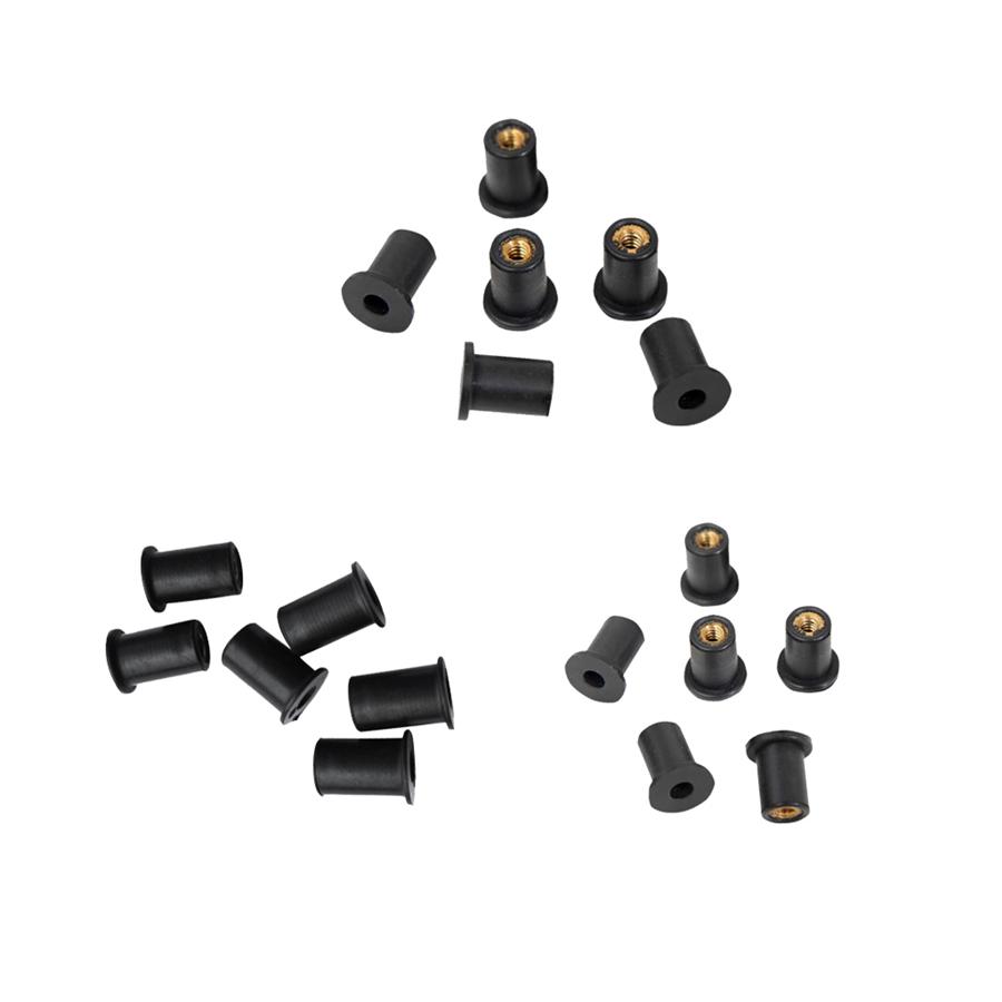 M5 Rubber WellNut 5mm Metric Motorcycle Windscreen Well Nut Wellnuts Brass NUTS 100 Pcs