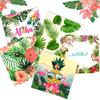 Hawaii Flamingo & Turtle Leaf Cartoon Animal Birthday Napkin Set