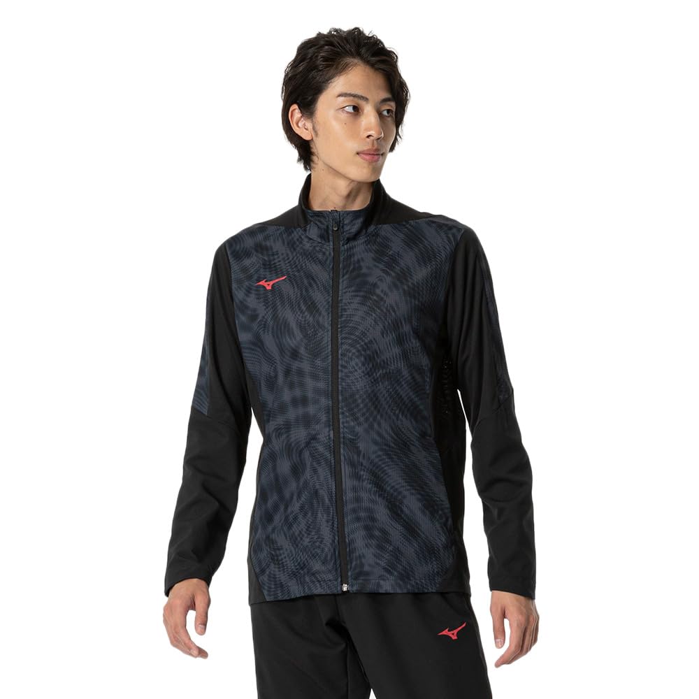 Mizuno Dry Aeroflow Hybrid Highly Training Model Black Men's Jacket, Breathable, Sweat-Wicking, Quick-Drying Jersey, 32MCB031,