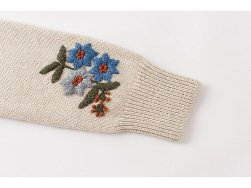 Handmade Embroidered Cashmere Sweater Cardigan - Autumn/Winter Fashion Knitwear
