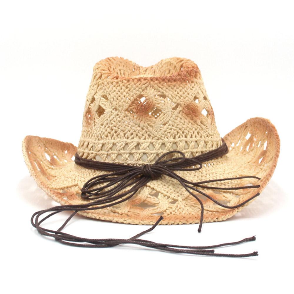Wide Brim Beach Sun Hat with Vintage Decorative Bands Western Cowgirl Hat Cowboy Hat  for Holiday
