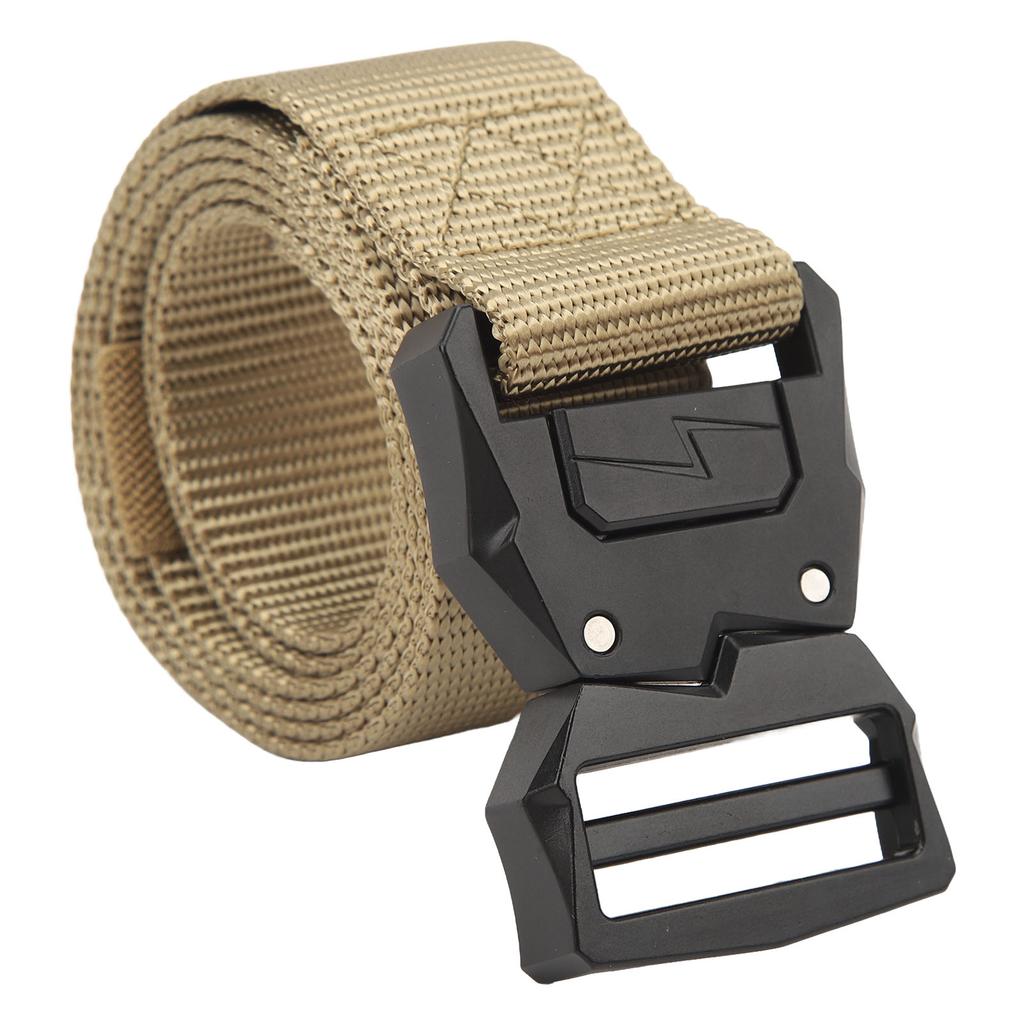 Hiking Belt with Buckle Quick Release Polyester and Zinc Alloy Comfortable Elastic Stretch Belt for Men Women Khaki