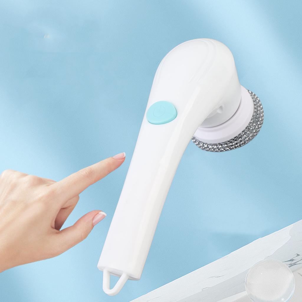 Electric Spin Scrubber Cordless USB Charging Portable Multifunctional with 5 Head Electric Cleaning Brush for Kitchen Stove