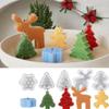 Christmas Silicone Candle Molds Elk Tree Snowflake Gingerbread Man for DIY Festive Candles Non-Stick Holiday Decoration Supplies