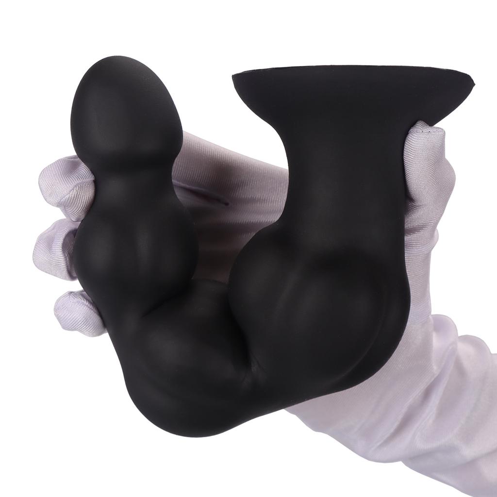 Liquid Silicone Anal Beads for Men & Women - Flexible Textured Butt Plug, Stretching Trainer Kit, Adult Sex Toys