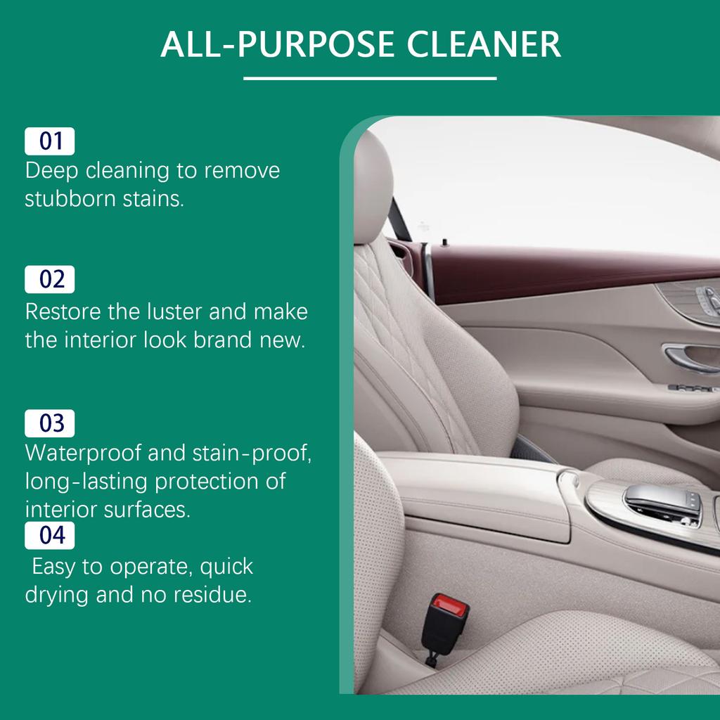 Car Interior Foam Cleaner Wash Seat Leather Water-free Wash Stain Remover Refurbishment Cleaner 120ml