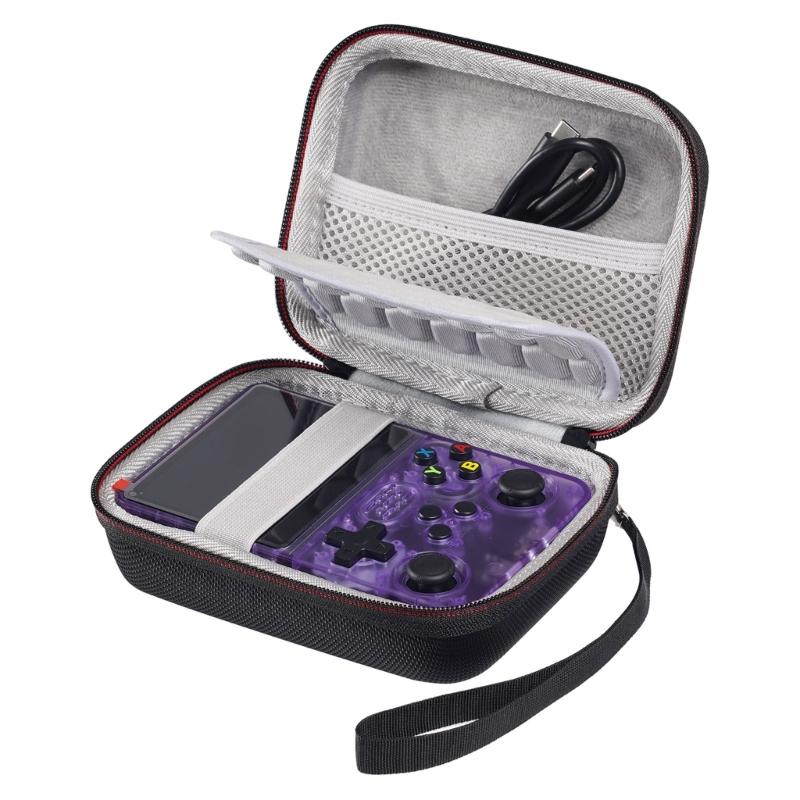 Scratch Resistant Handbag Storage Bag for R36S/R35S Shockproof Case Game Console Pouch with Mesh Pocket Carrying Case