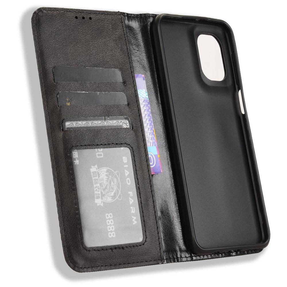 Für Motorola Moto G55 5G Lederhülle Brieftasche Ständer Retro Textur Handyhülle