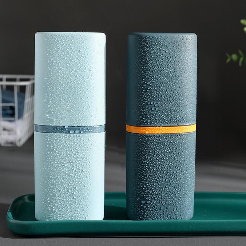 Compact Travel Mouthwash & Toothbrush Holder - Minimalist Storage Solution for Dorms