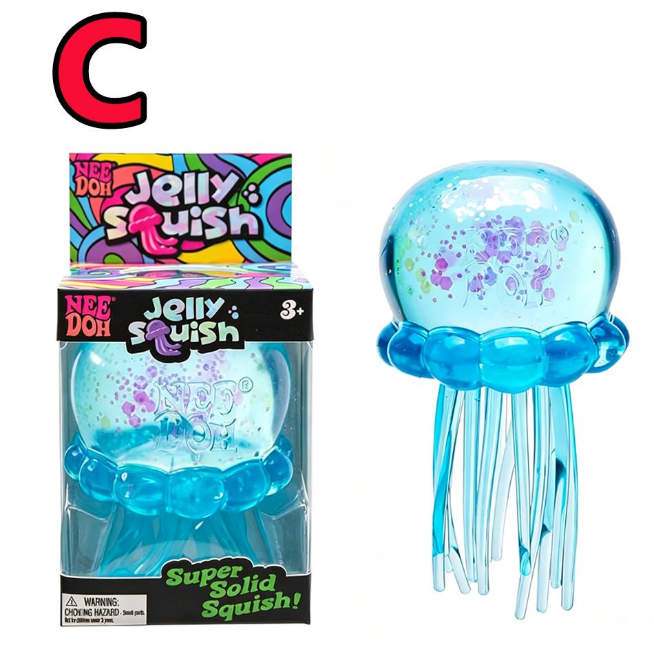 Popular  Jellyfish Octopus Soft Squeeze Fidget Toys Bead Filled Maltose Texture Soft Jelly-Like Stress Relief Squishy Toy