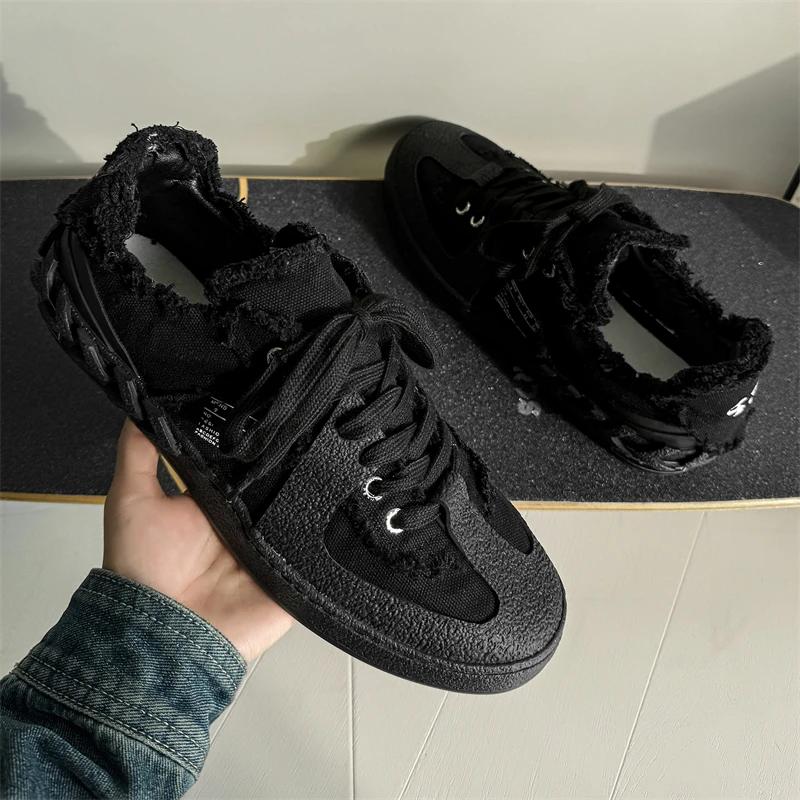 

Men s Fashionable and Comfortable Design Multifunctional Creative New Style Niche Trend Wear-resistant and Anti Slip Board Shoes 44 чёрный