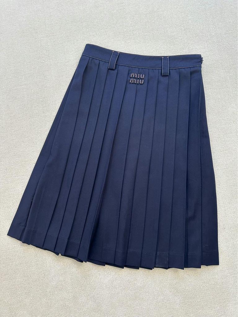 Affordable Age-Reducing Sweet Cool Academy Style Navy Blue Pleated Skirt - 1331 Early Autumn Edition