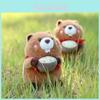 Hug Bowl Marmota Soft Plush Keychain Toy With Pp Cotton Fill For Girls Backpack Decor