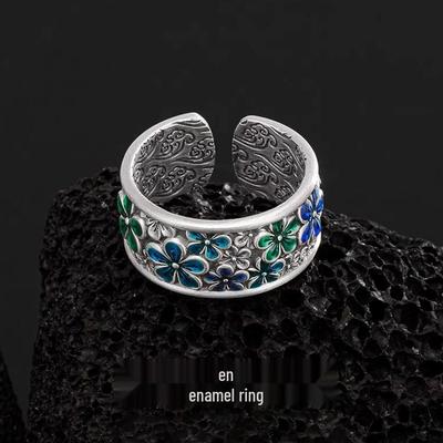 Retro Plum Blossom Ring: Chinese Style Creative Open Ring for Women